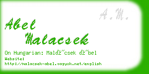 abel malacsek business card